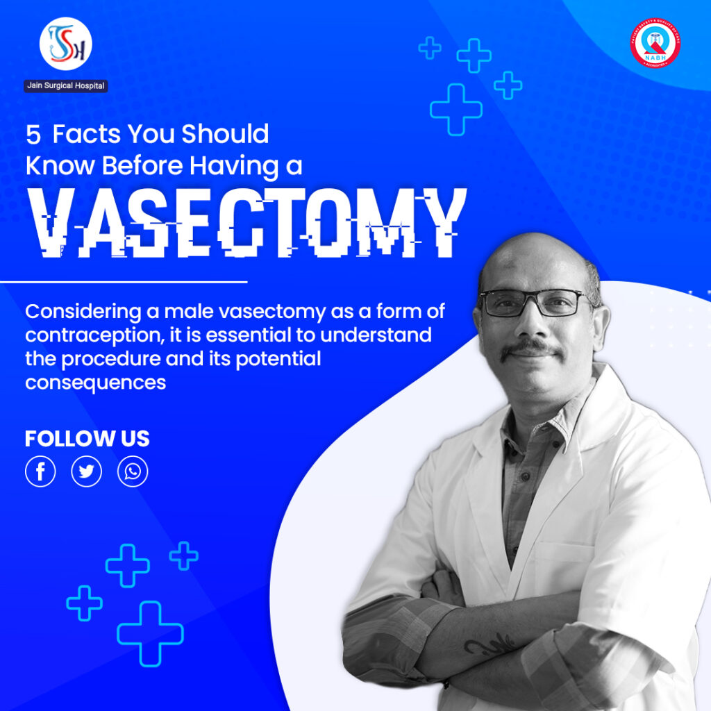 5 important facts about vasectomy: procedure, effectiveness, recovery time, potential risks, and alternatives.
