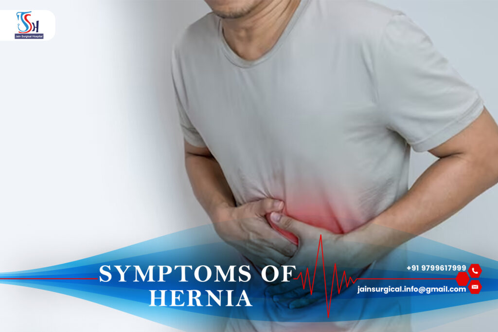 Hernia symptoms include bulging, pain, and heaviness. Find relief at the top hernia surgery hospital in Kota.
